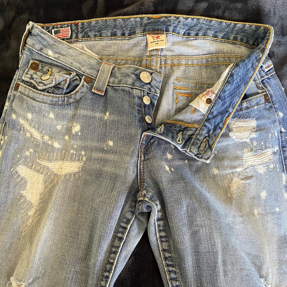 True Religion Bleached/Distressed Jeans